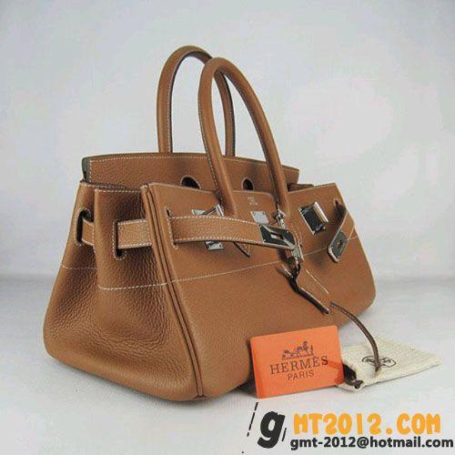 エルメススーパーコピー HERMES ショルダーバーキン HR10784　シルバー金具　ブラウン